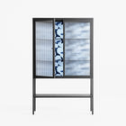 Blue Poppy 2 - Loft Cabinet - Katie O’Shea - Antracite - Reeded glass