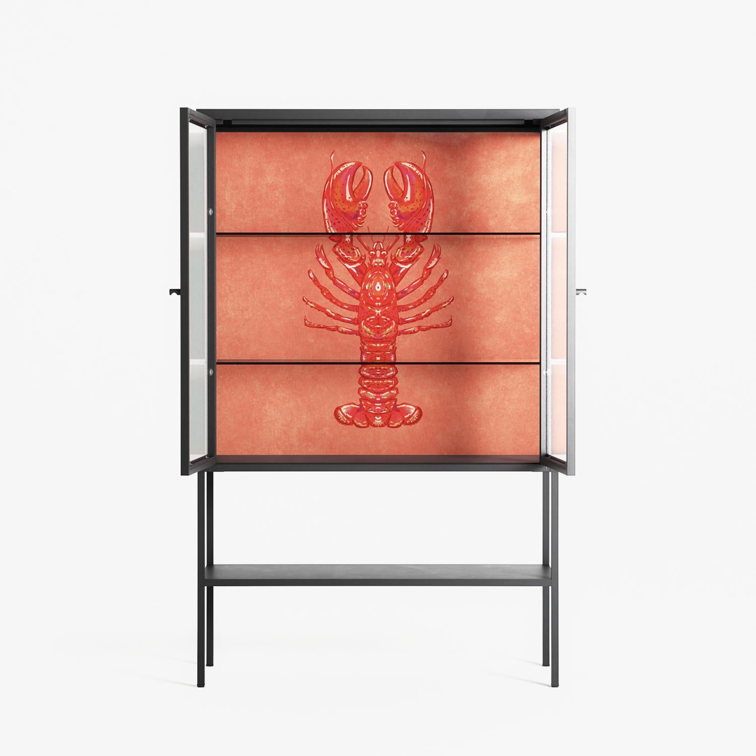 Lobster - Loft Cabinet - Raissa Oltmanns - Antracite - Reeded glass