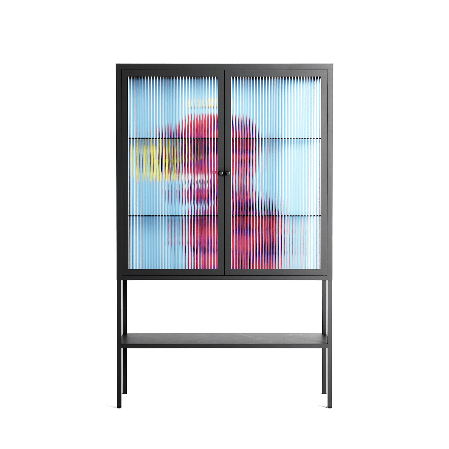 Flower - Loft Cabinet - Cezar Berje - Antracite - Reeded glass
