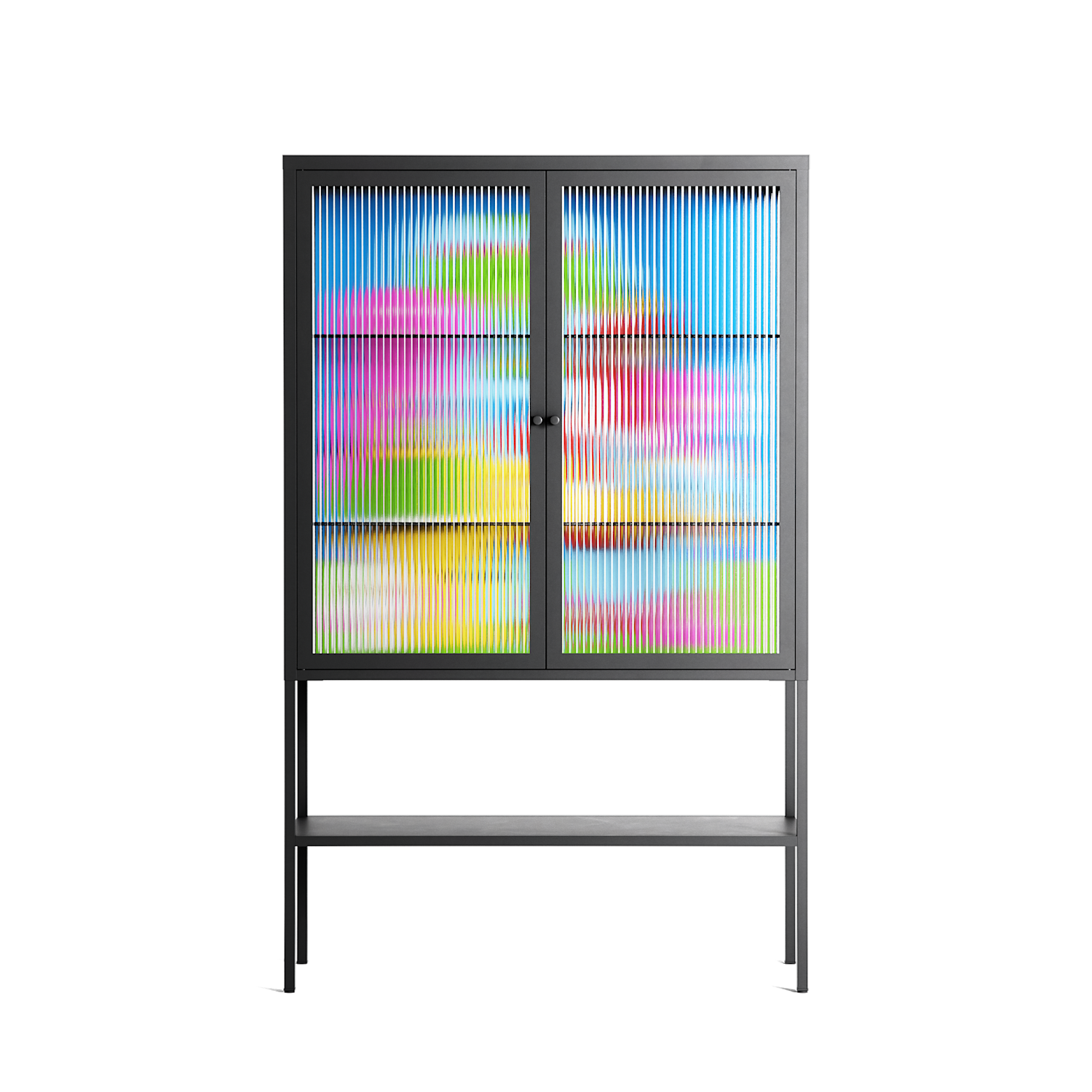 Funny Friends - Loft Cabinet - Cezar Berje - Antracite - Reeded glass