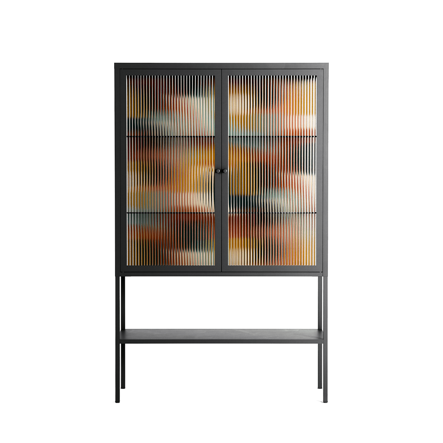 Abstract Sunrise - Loft Cabinet - Amy Suther - Antracite - Reeded glass