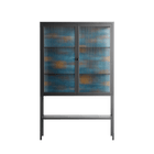 Bellis Bounty Blue - Loft Cabinet - Amy Suther - Antracite - Reeded glass