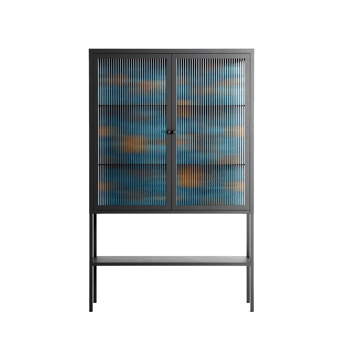 Bellis Bounty Blue - Loft Cabinet - Amy Suther - Antracite - Reeded glass