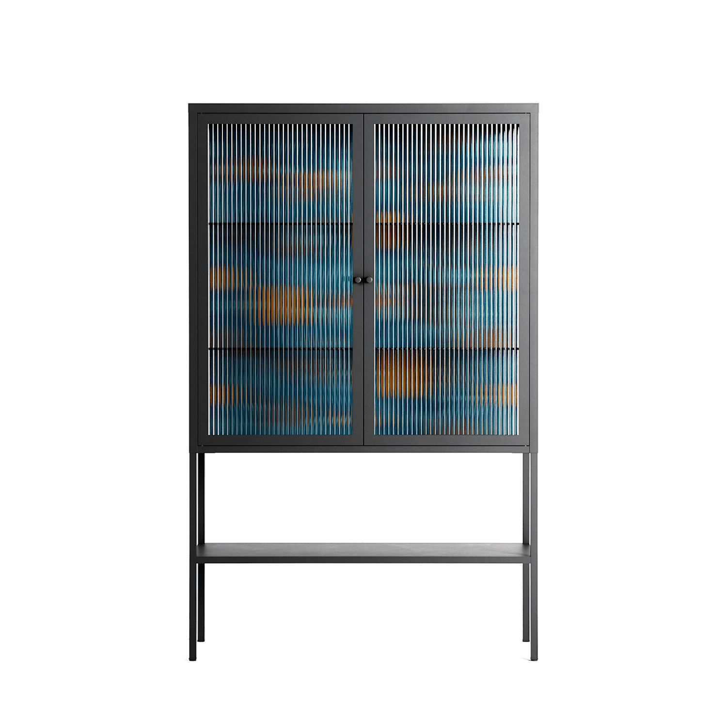 Bellis Bounty Blue - Loft Cabinet - Amy Suther - Antracite - Reeded glass