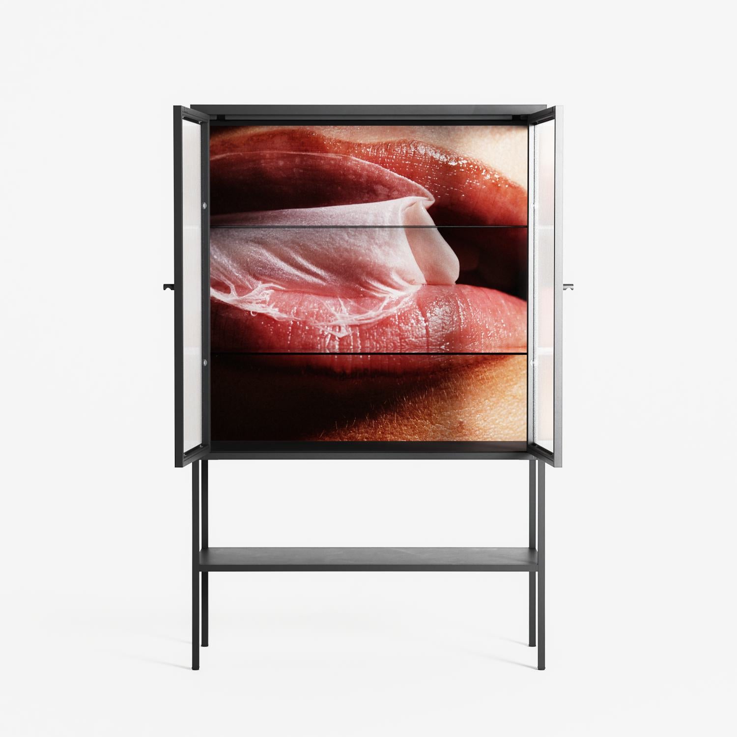 Blow - Loft Cabinet - Nadia Ryder - Antracite - Reeded glass