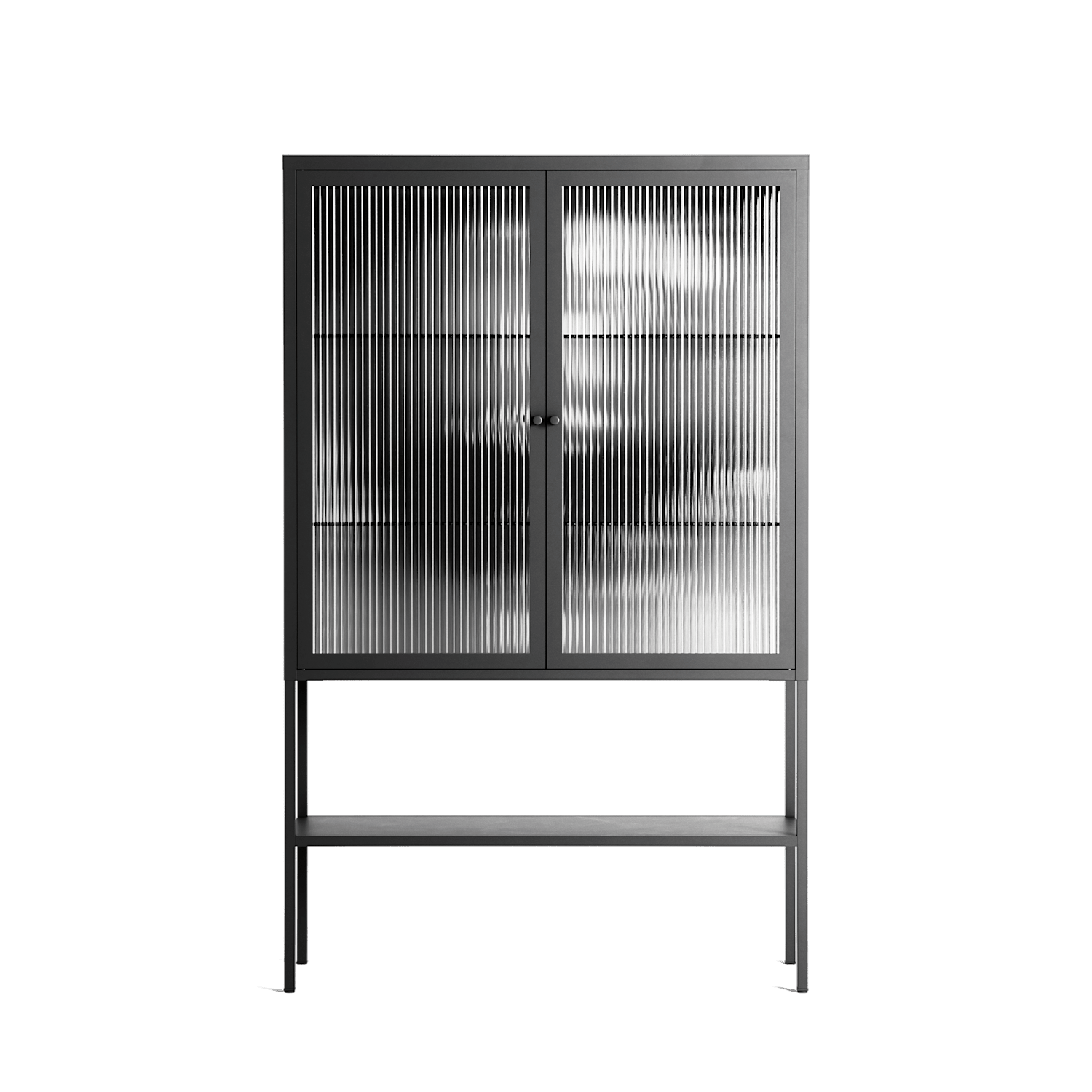 Gel - Loft Cabinet - Nadia Ryder - Antracite - Reeded glass