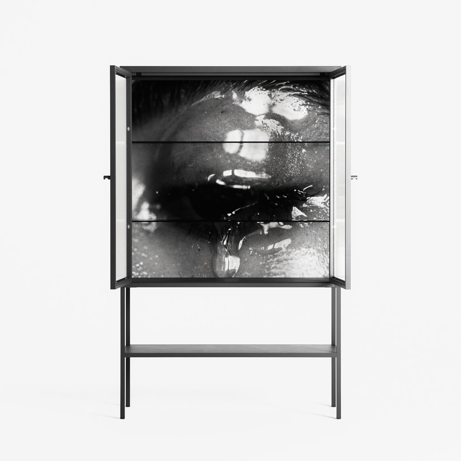 Gel - Loft Cabinet - Nadia Ryder - Antracite - Reeded glass