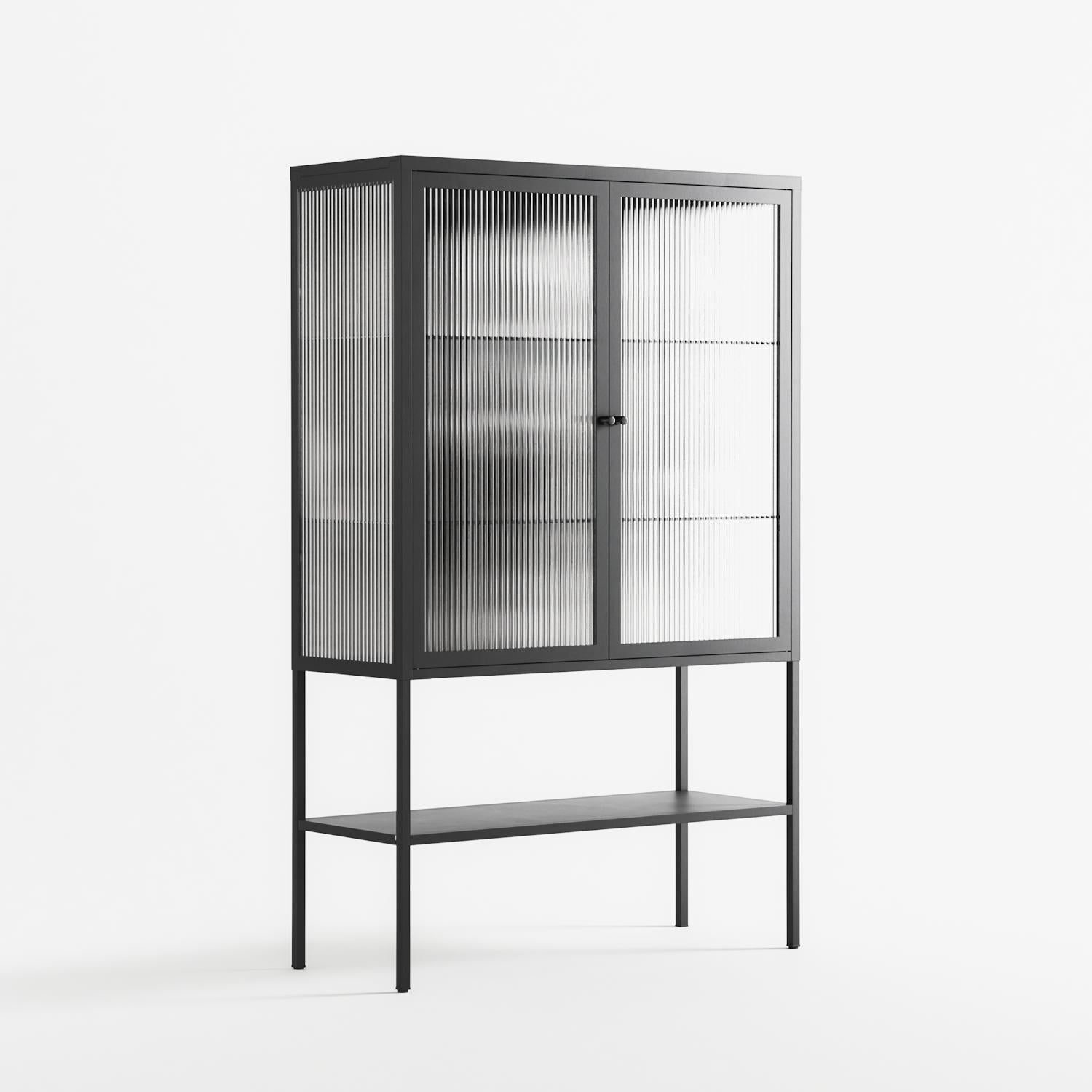 Gel - Loft Cabinet - Nadia Ryder - Antracite - Reeded glass