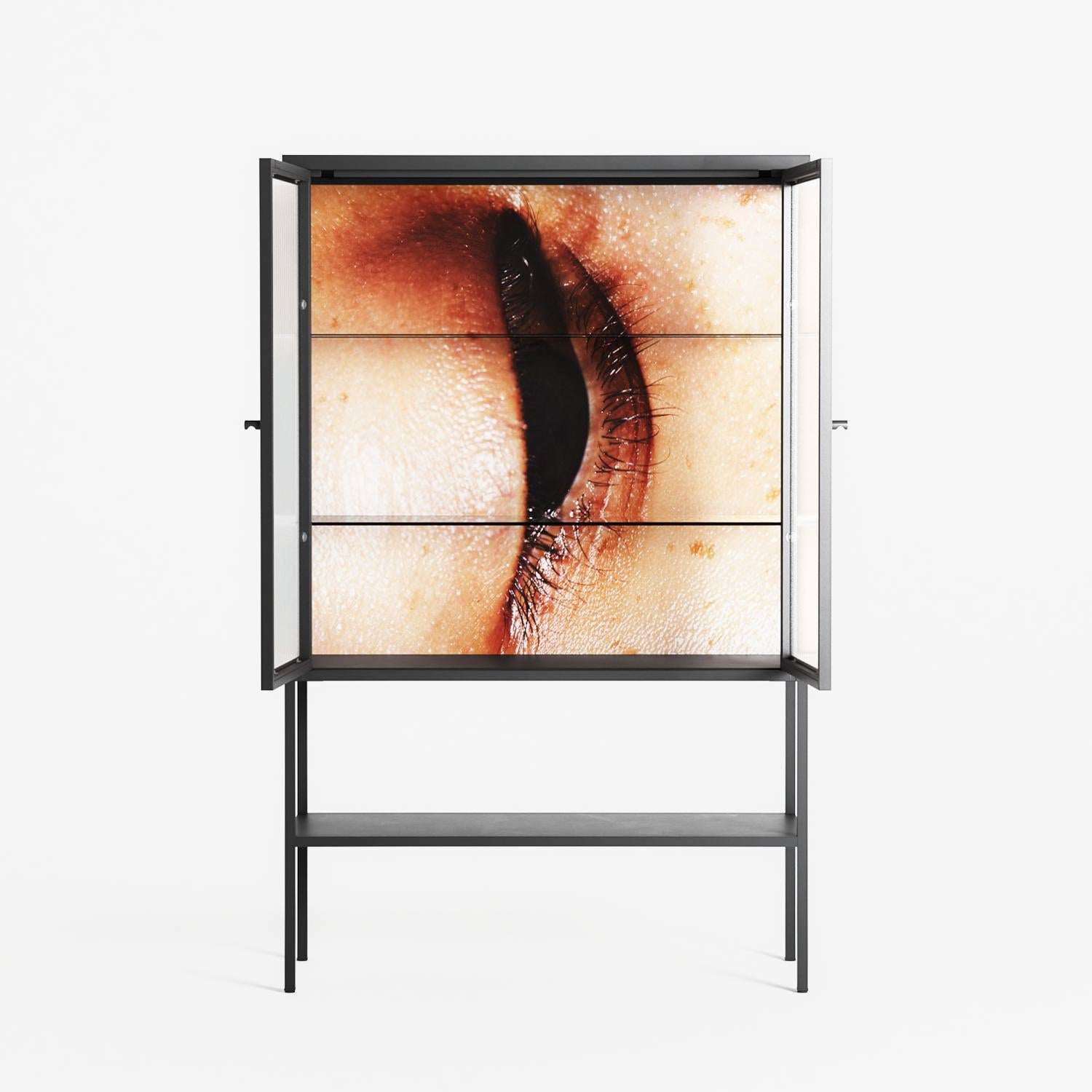 Glow - Loft Cabinet - Nadia Ryder - Antracite - Reeded glass