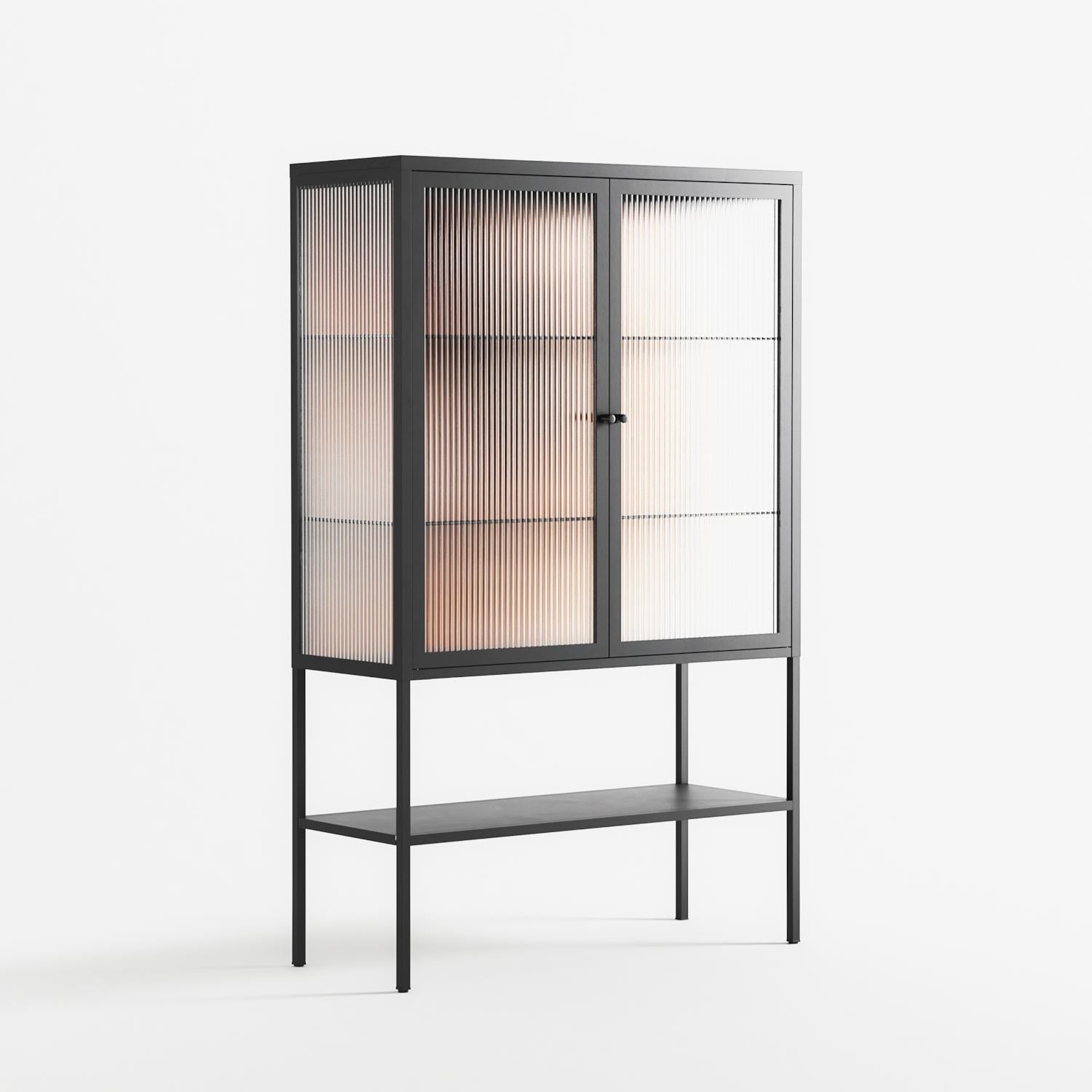 Glow - Loft Cabinet - Nadia Ryder - Antracite - Reeded glass