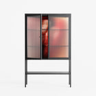 Red 2 - Loft Cabinet - Nadia Ryder - Antracite - Reeded glass