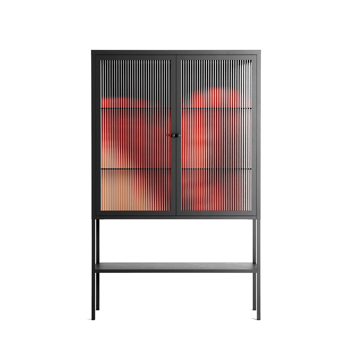 Red 3 - Loft Cabinet - Nadia Ryder - Antracite - Reeded glass