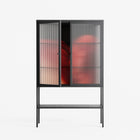Red 3 - Loft Cabinet - Nadia Ryder - Antracite - Reeded glass