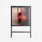 Red 4 - Loft Cabinet - Nadia Ryder - Antracite - Reeded glass