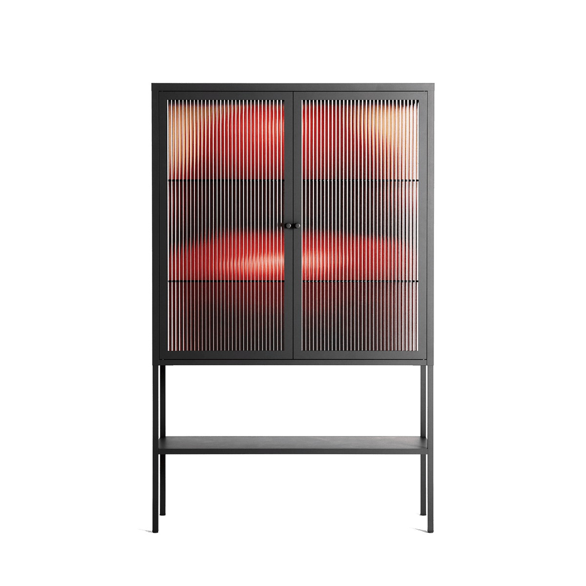 Red - Loft Cabinet - Nadia Ryder - Antracite - Reeded glass