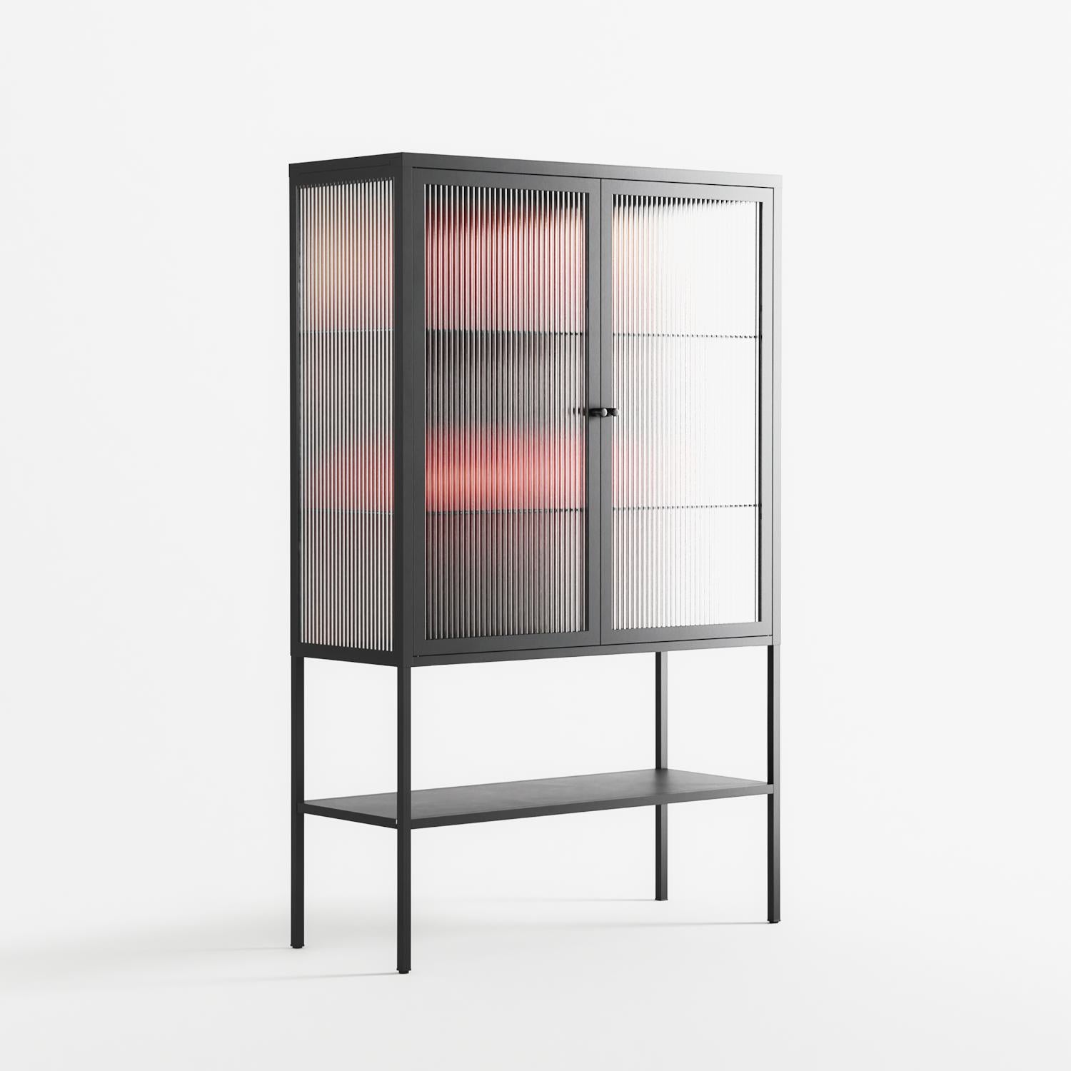 Red - Loft Cabinet - Nadia Ryder - Antracite - Reeded glass