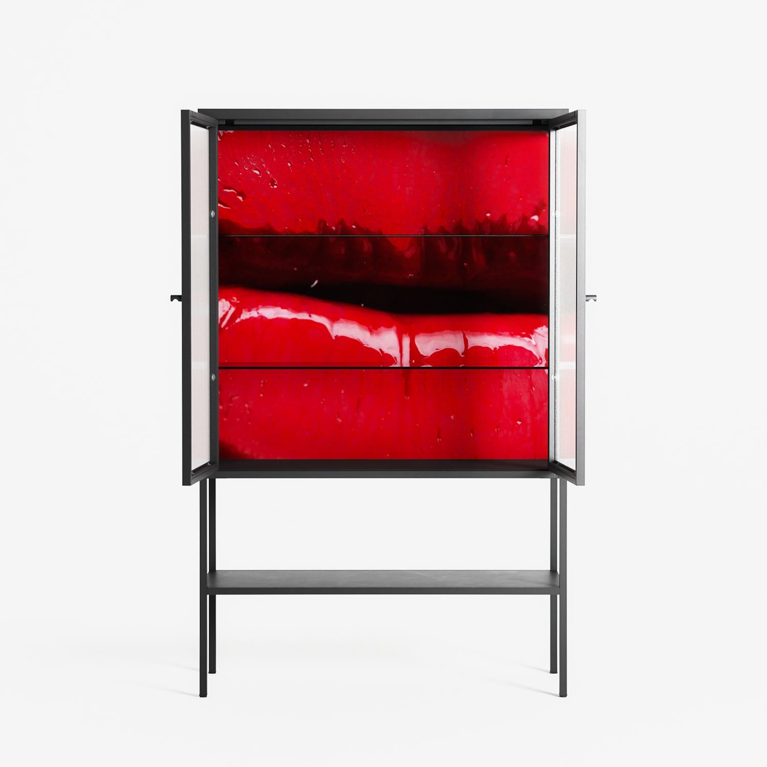 Squish - Loft Cabinet - Nadia Ryder - Antracite - Reeded glass