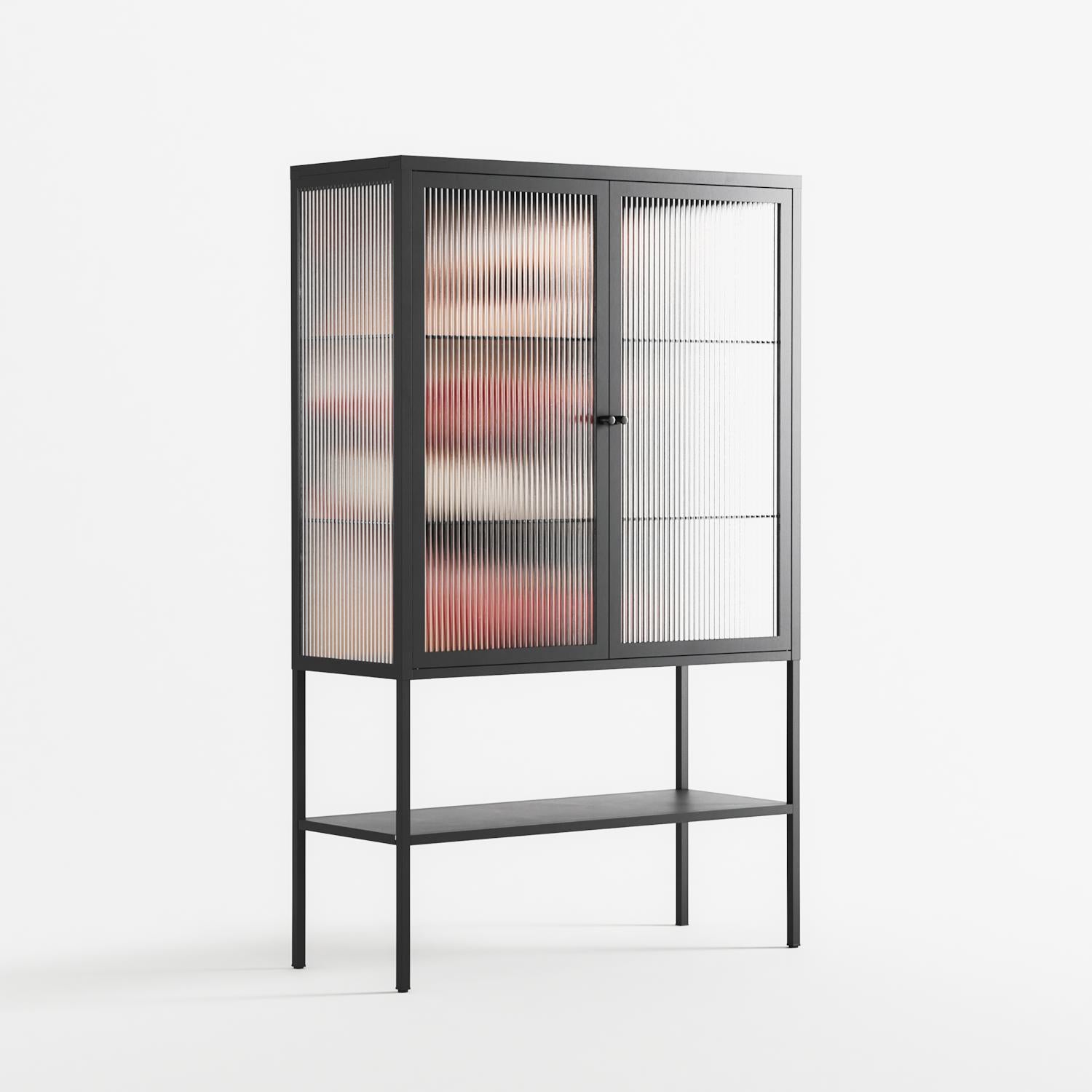 Teeth - Loft Cabinet - Nadia Ryder - Antracite - Reeded glass