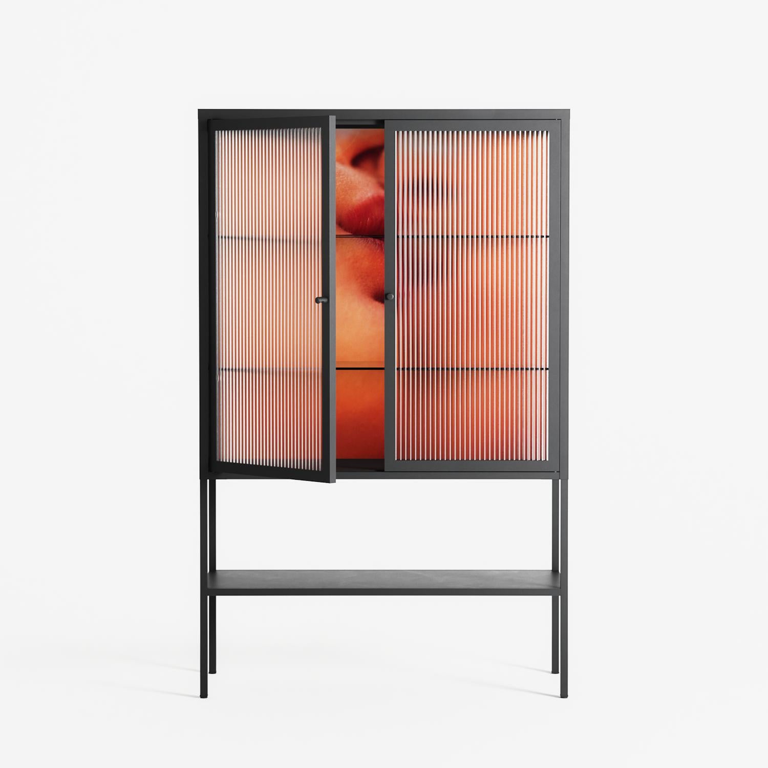 The Art Of Kissing - Loft Cabinet - Nadia Ryder - Antracite - Reeded glass