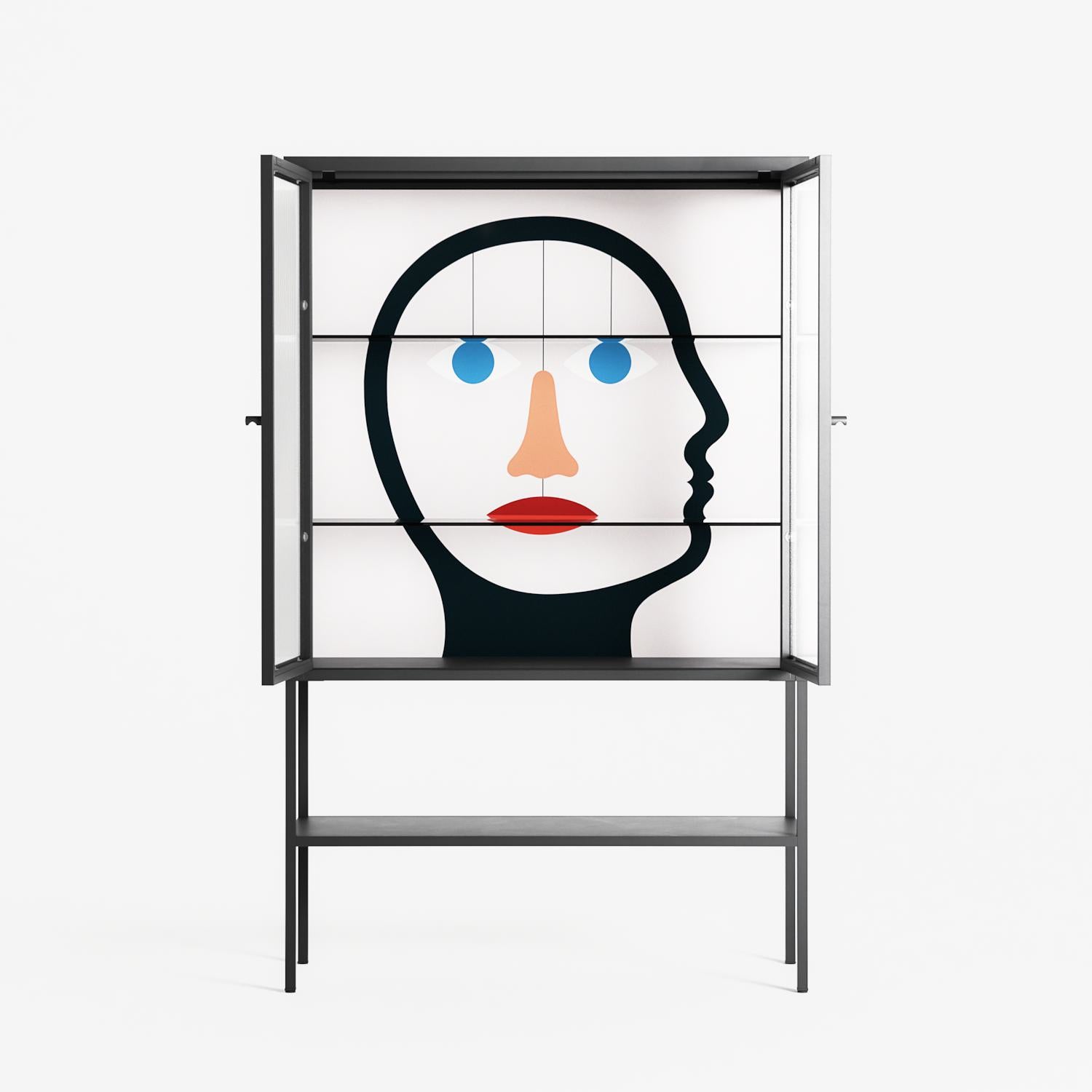 En_Suspend - Loft Cabinet - David Vanadia - Antracite - Reeded glass