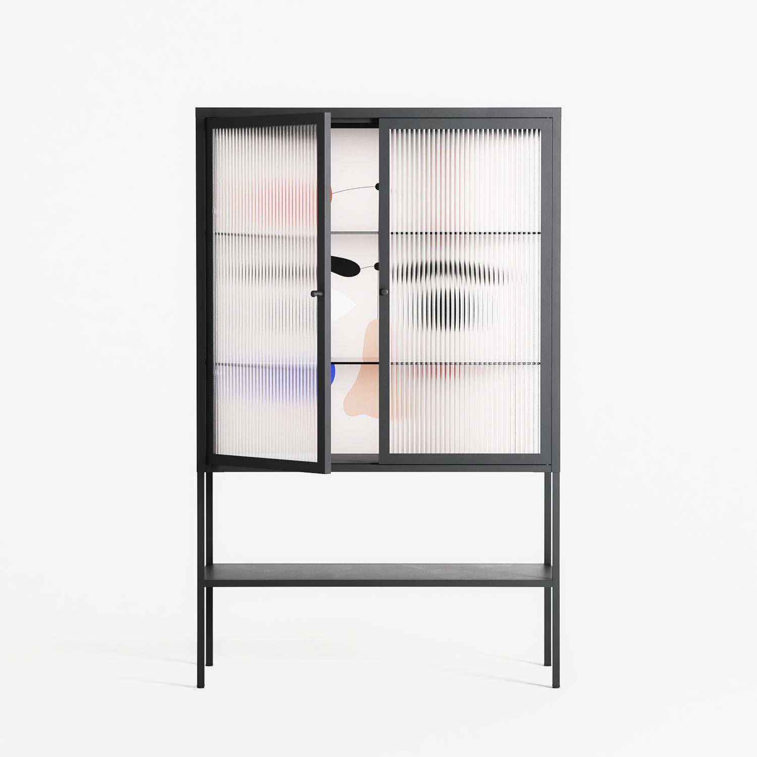 Équilibré - Loft Cabinet - David Vanadia - Antracite - Reeded glass