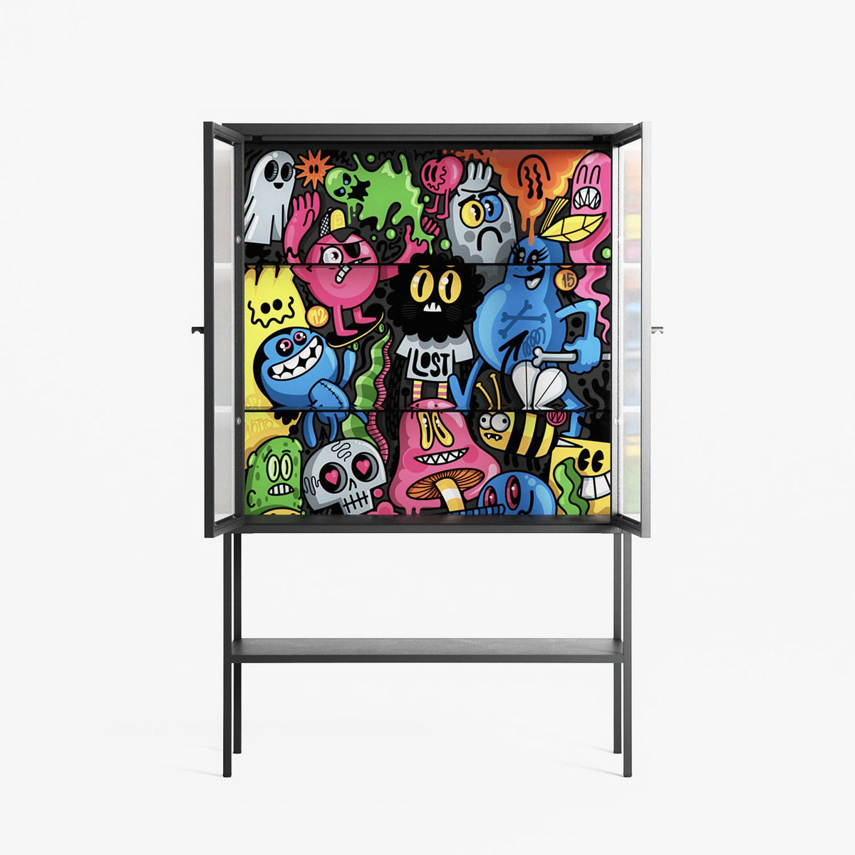 All The Good Guys - Loft Cabinet - Craig Watkins - Antracite - Reeded glass