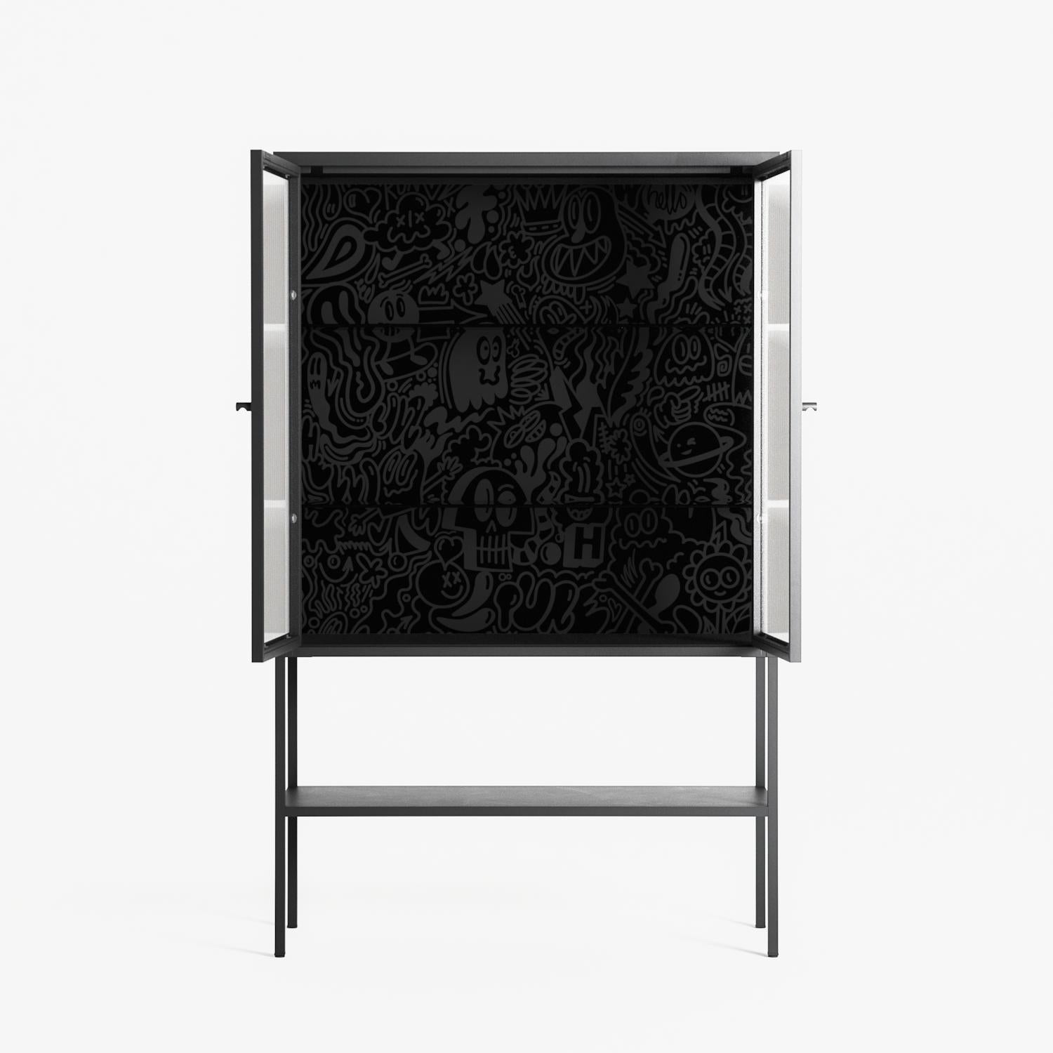 The Single Color - Loft Cabinet - Craig Watkins - Antracite - Reeded glass
