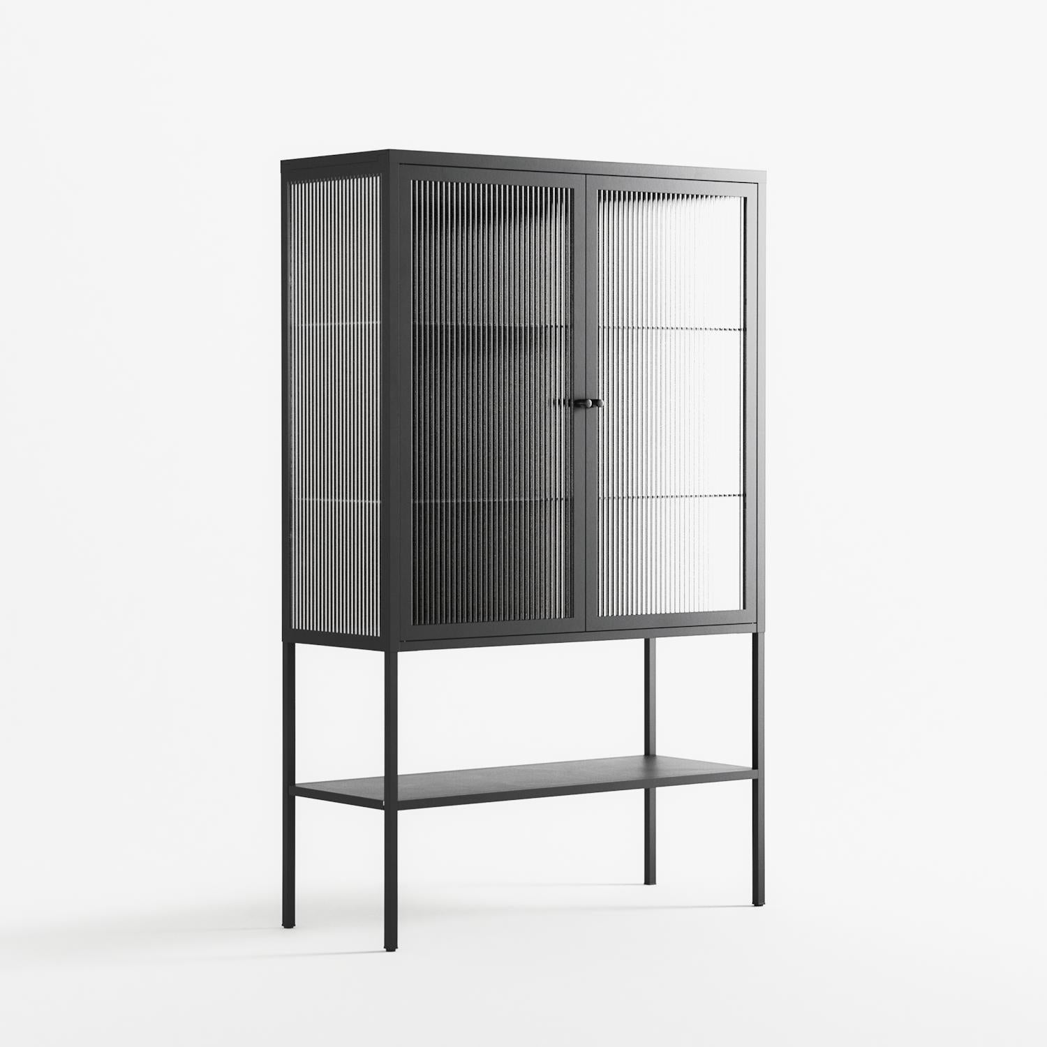 The Single Color - Loft Cabinet - Craig Watkins - Antracite - Reeded glass