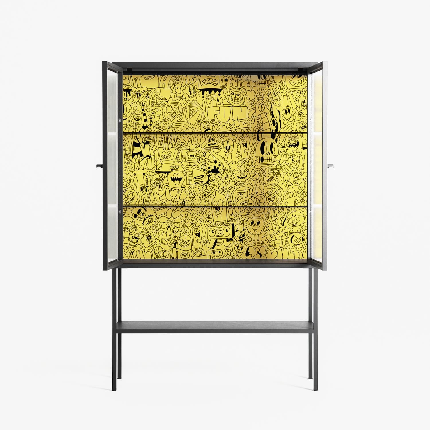 Everything Always - Loft Cabinet - Craig Watkins - Antracite - Reeded glass