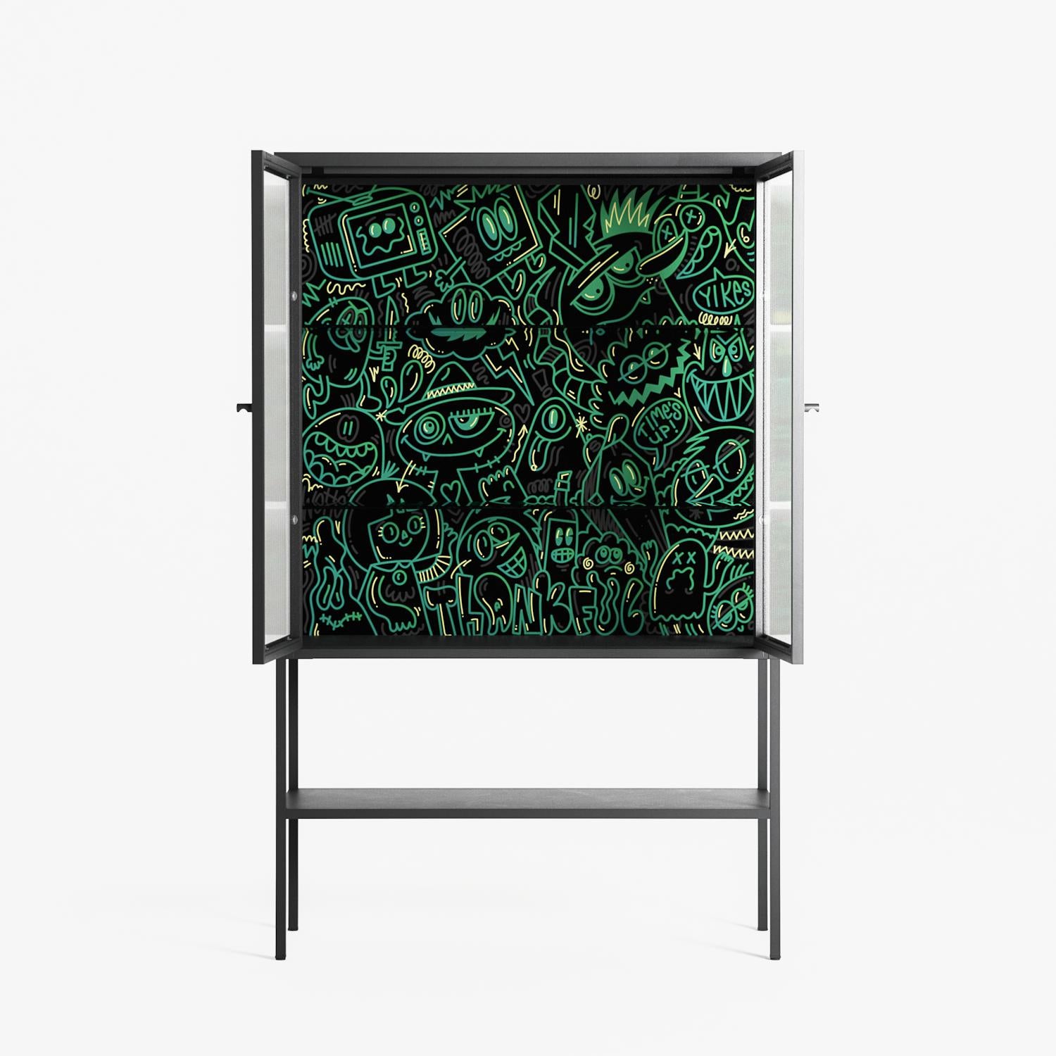 Thankful - Loft Cabinet - Craig Watkins - Antracite - Reeded glass