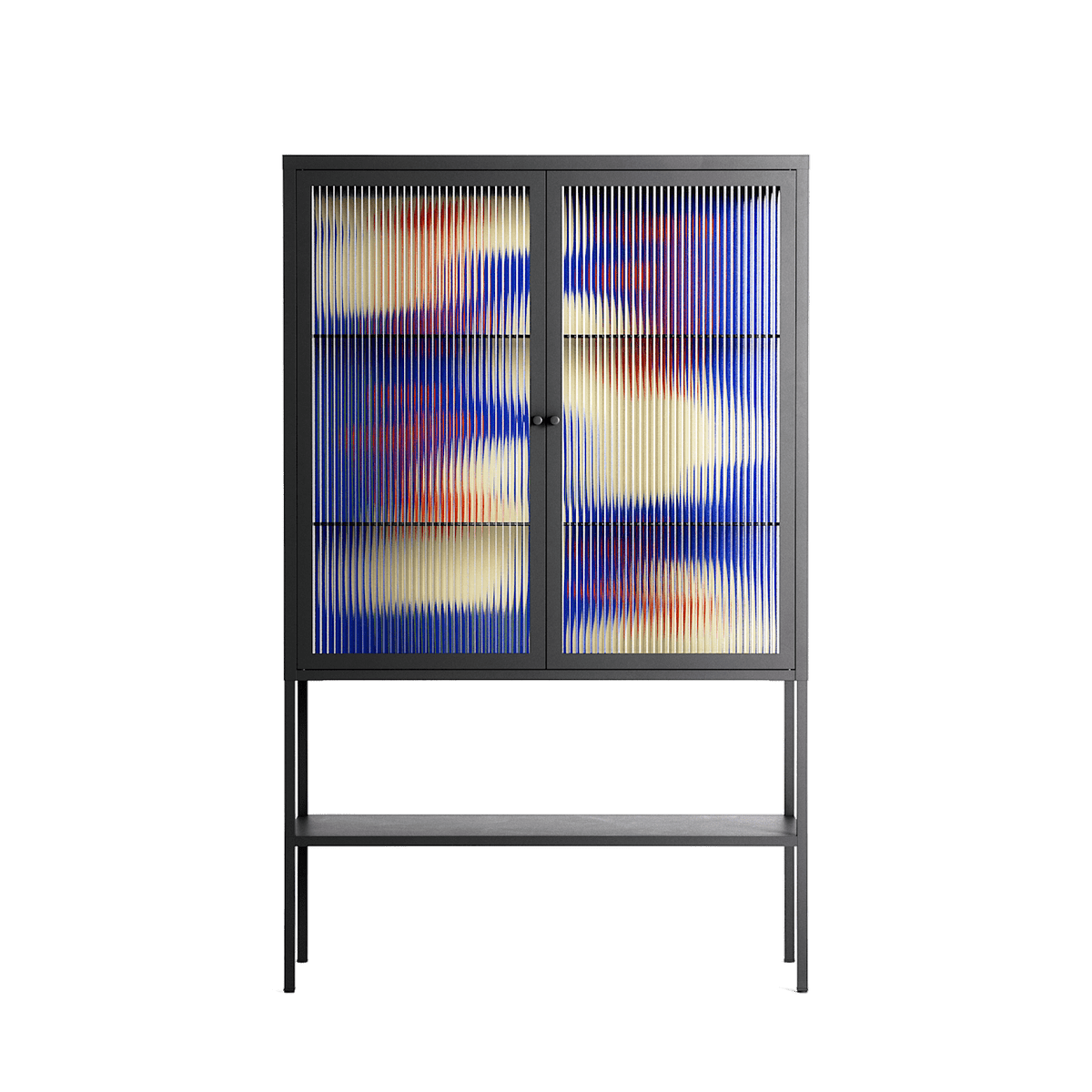 Meadow - Loft Cabinet - Magda March - Antracite - Reeded glass