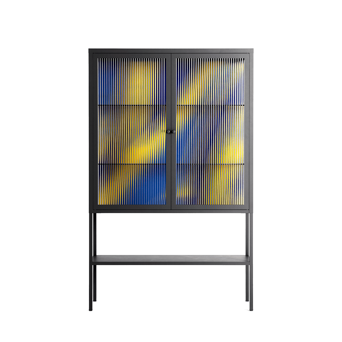 Blue Gale - Loft Cabinet - Oluwasheyi Adebayo - Antracite - Reeded glass