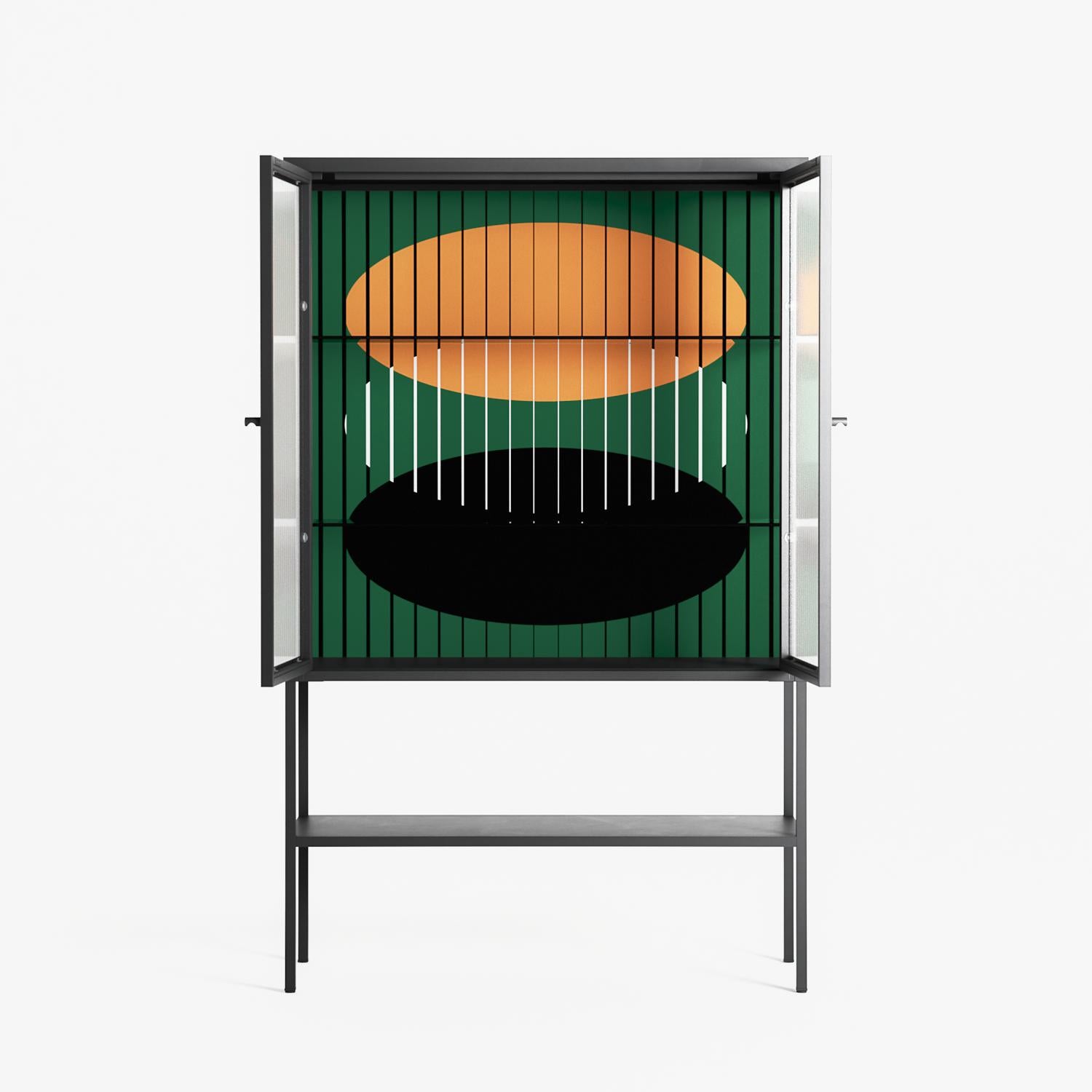 Soul Split - Loft Cabinet - Oluwasheyi Adebayo - Antracite - Reeded glass