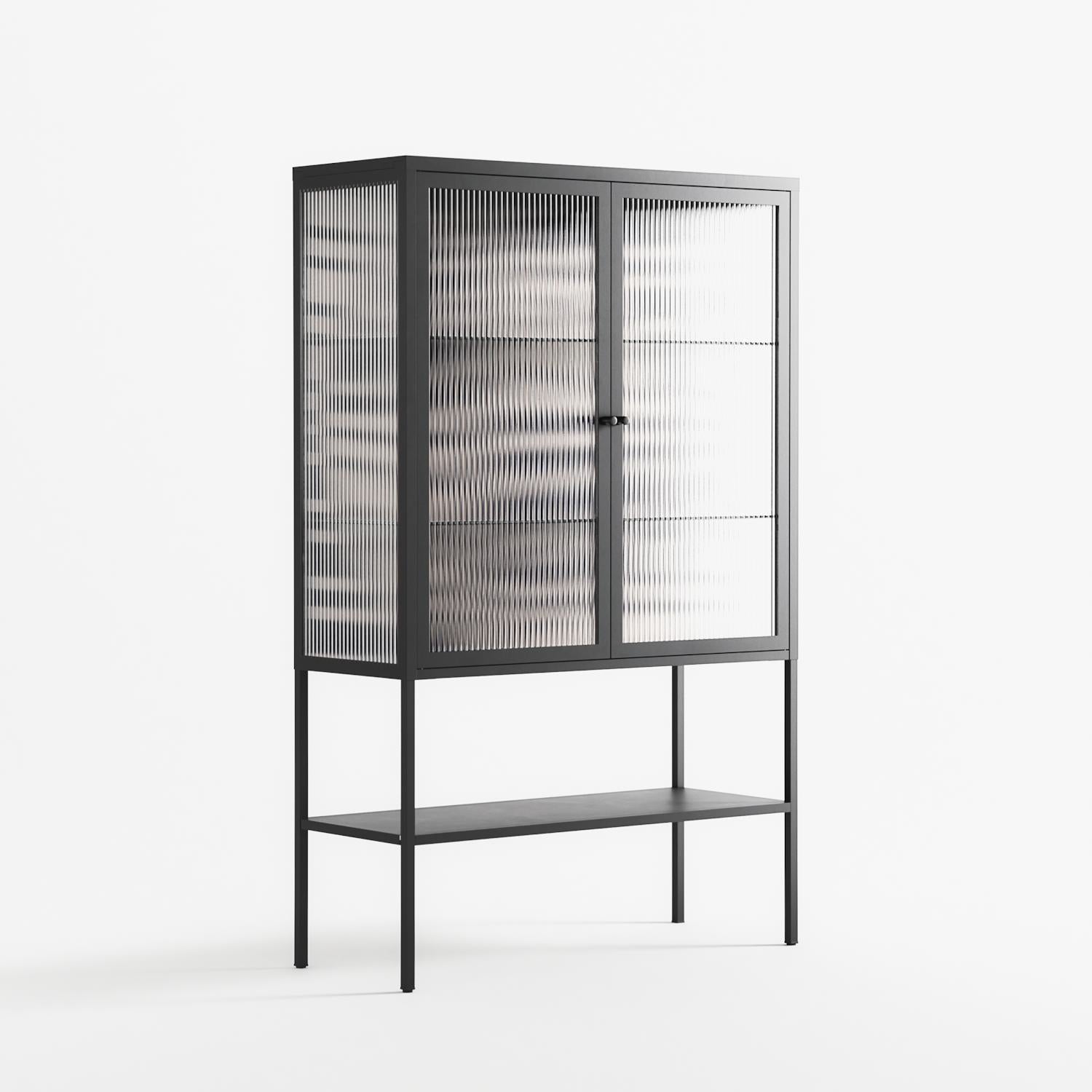 Wave Lens - Loft Cabinet - Oluwasheyi Adebayo - Antracite - Reeded glass