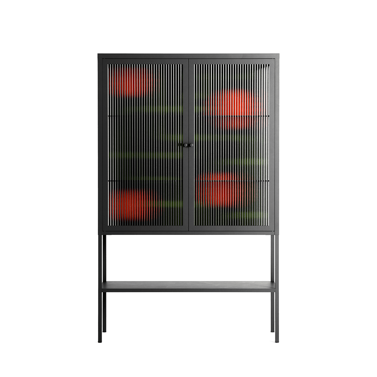 Floral Pipes - Loft Cabinet - Kristin Eriksson - Antracite - Reeded glass