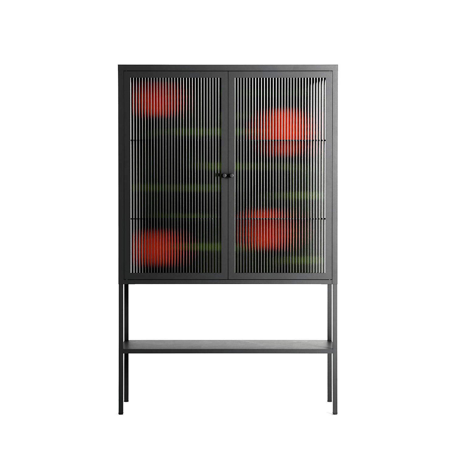 Floral Pipes - Loft Cabinet - Kristin Eriksson - Antracite - Reeded glass