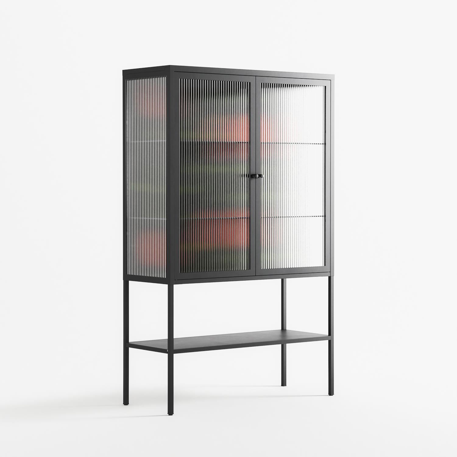 Floral Pipes - Loft Cabinet - Kristin Eriksson - Antracite - Reeded glass