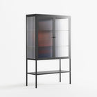 Cat in Chair C - Loft Cabinet - Kristin Eriksson - Antracite - Reeded glass