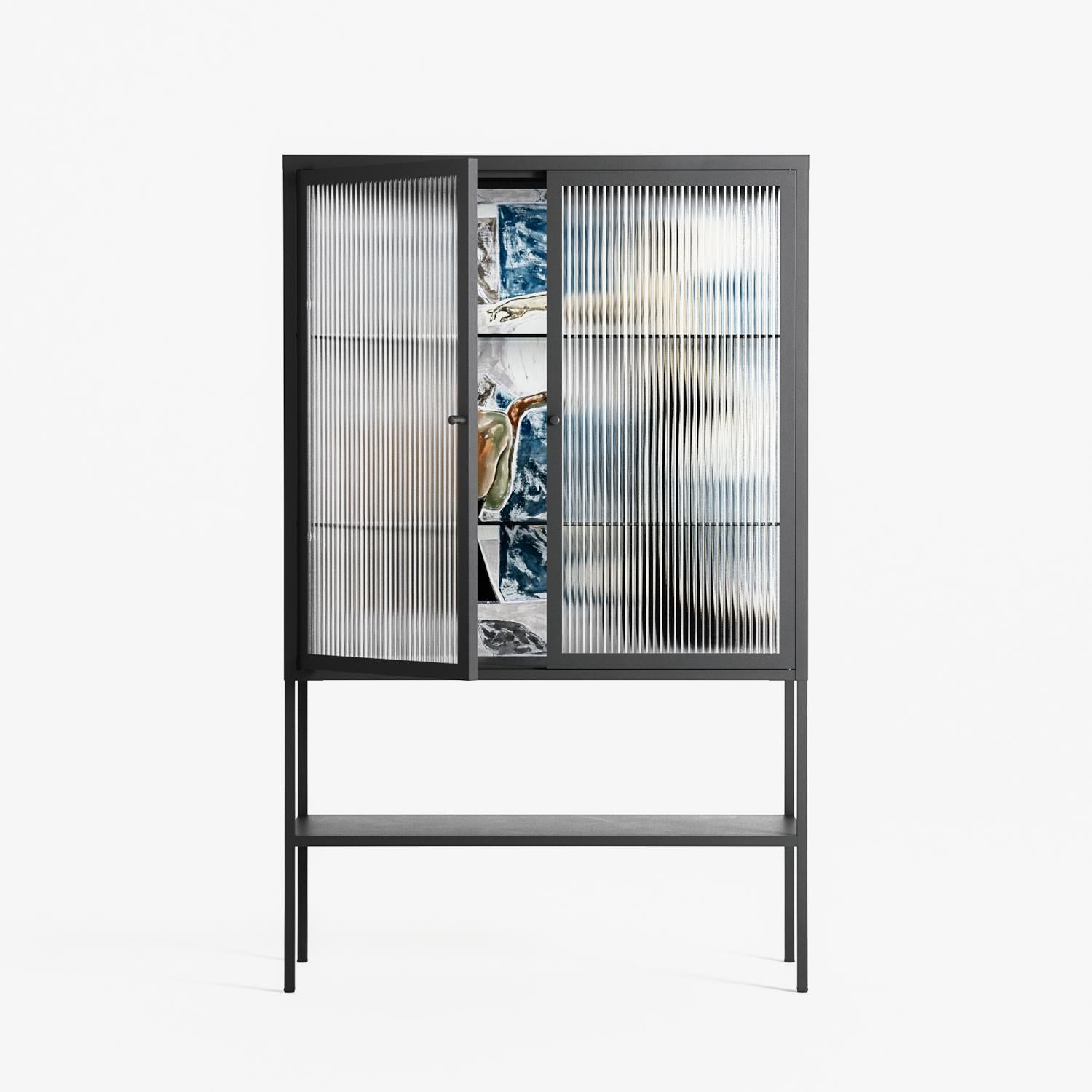 Balance - Loft Cabinet - Sophie Goudman-Peachey - Antracite - Reeded glass