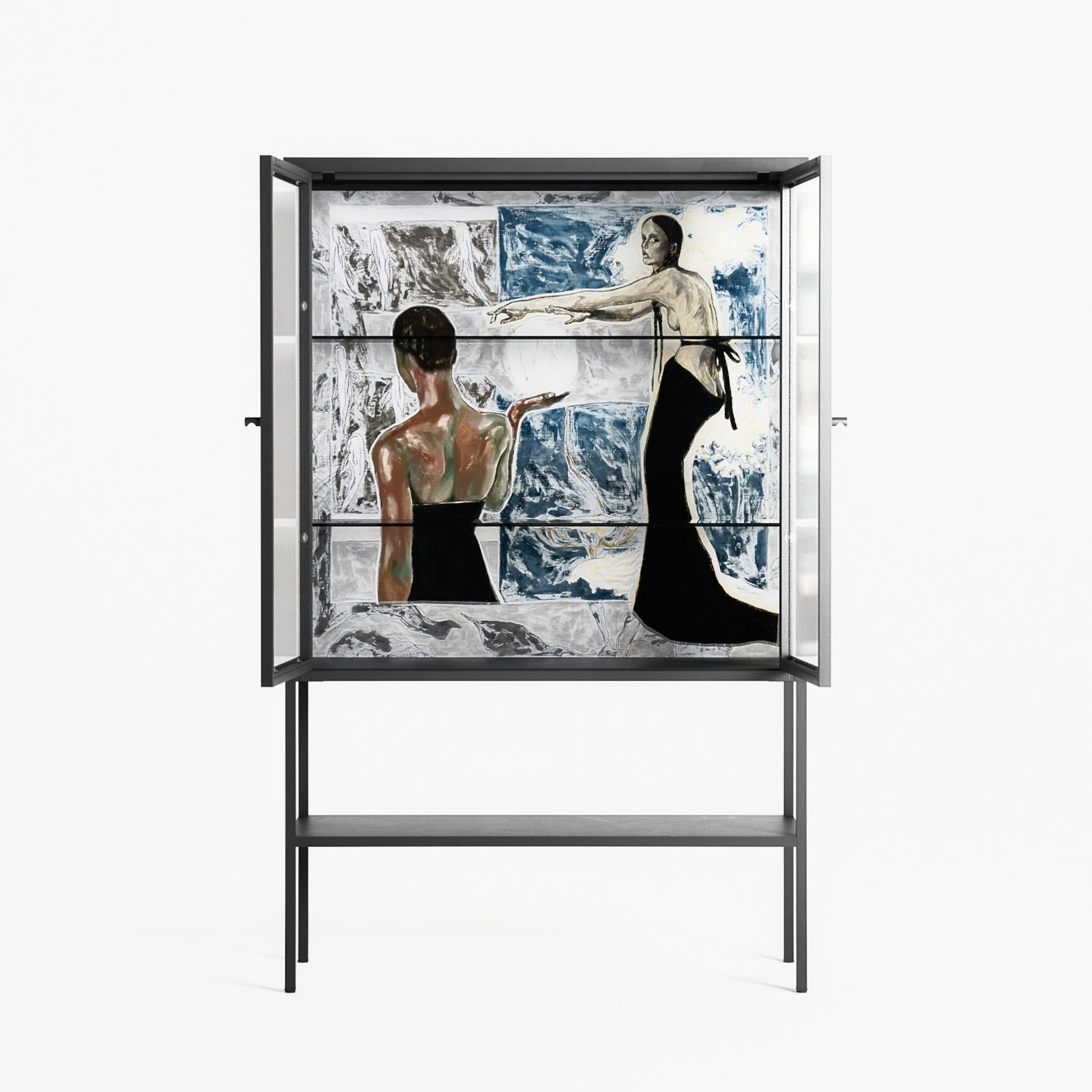Balance - Loft Cabinet - Sophie Goudman-Peachey - Antracite - Reeded glass