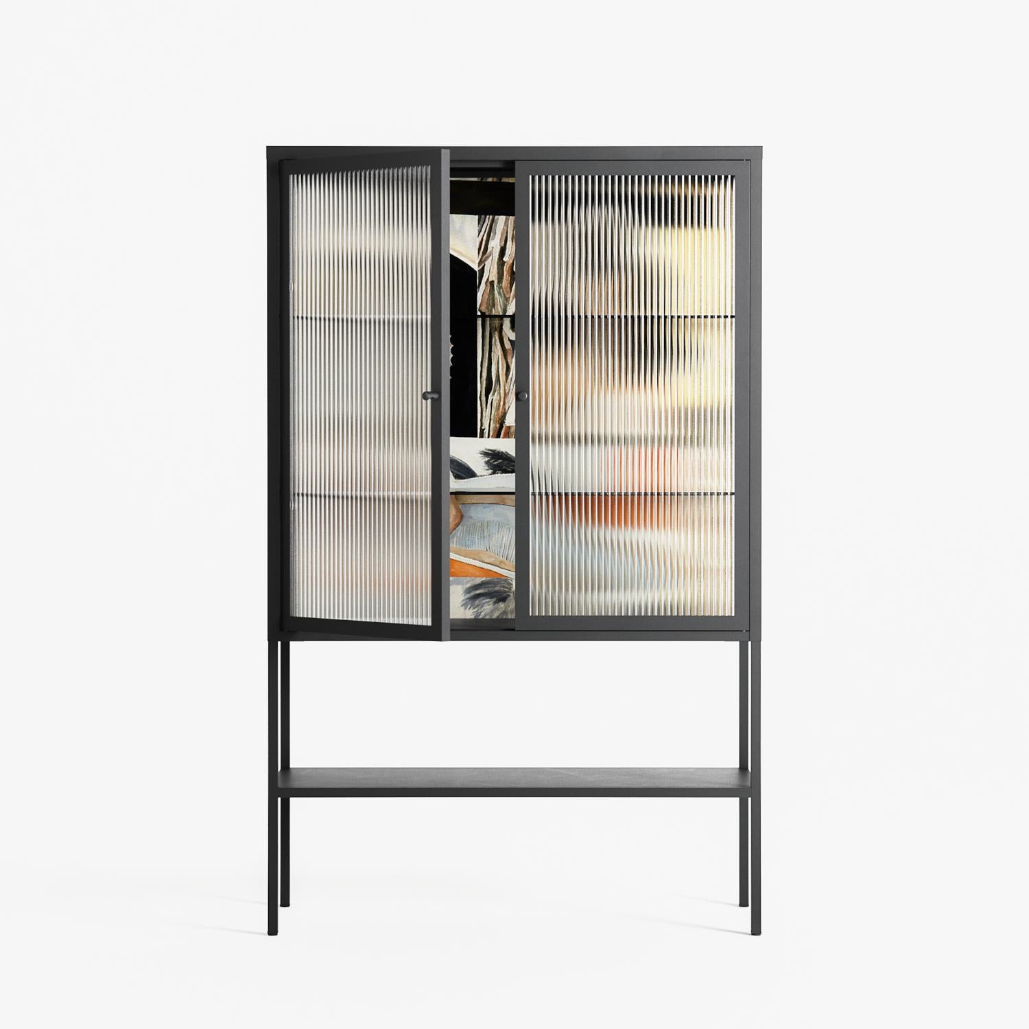 Sweet Far Away - Loft Cabinet - Sophie Goudman-Peachey - Antracite - Reeded glass