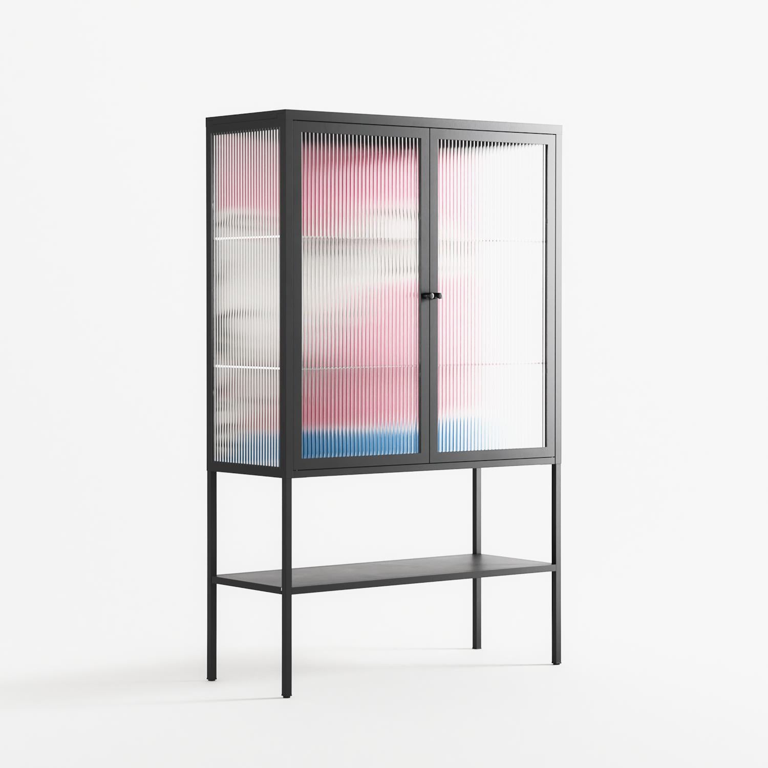 Fleeing - Loft Cabinet - Caitlin Flood-Molyneux - Antracite - Reeded glass