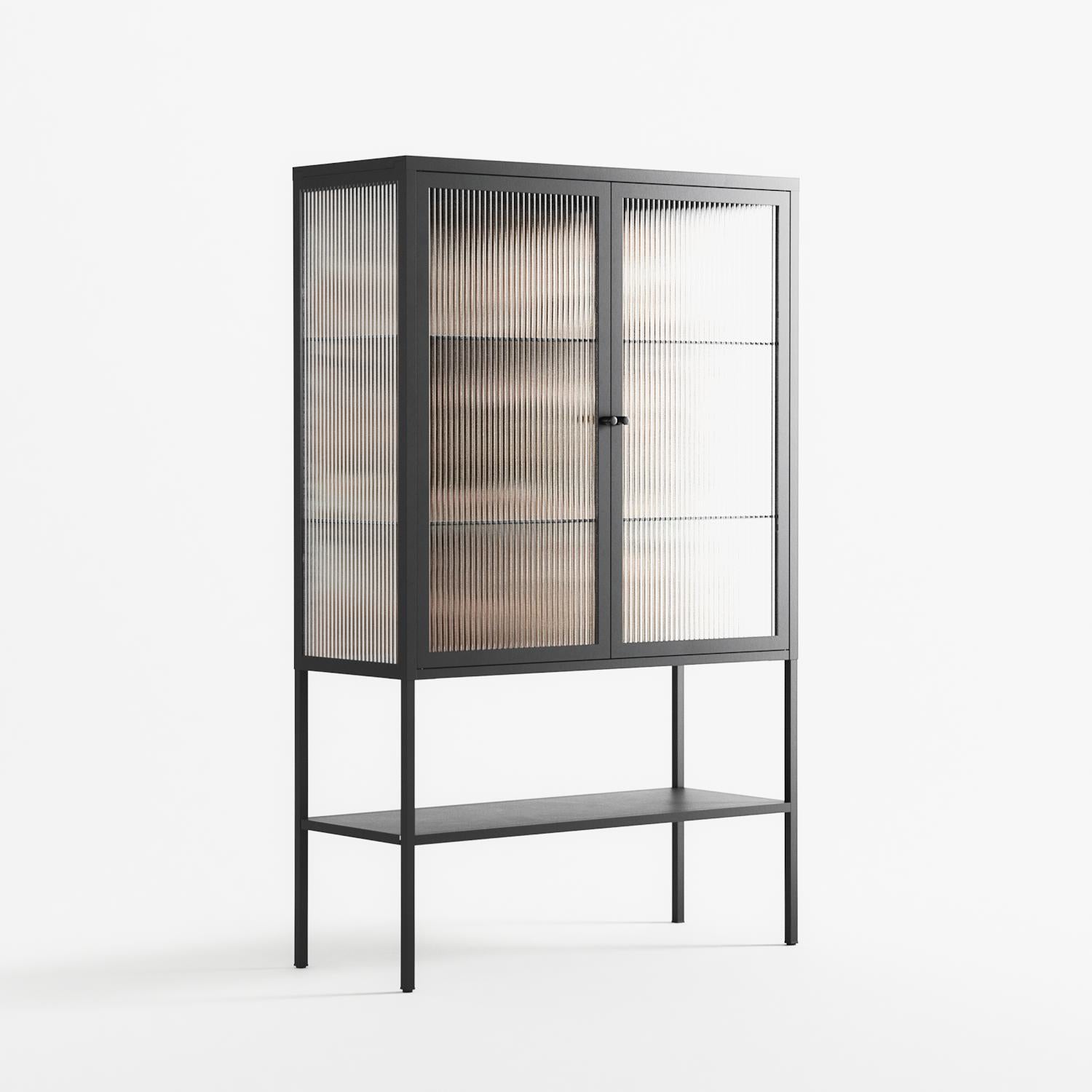 Delight Pink - Loft Cabinet - Diana Catchpole - Antracite - Reeded glass