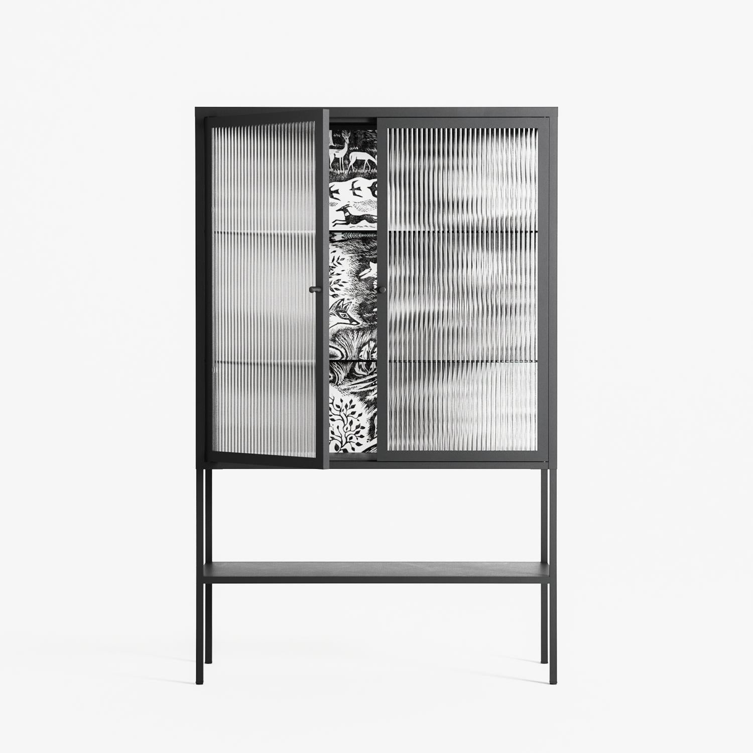 Flight Of Fancy - Loft Cabinet - Diana Catchpole - Antracite - Reeded glass
