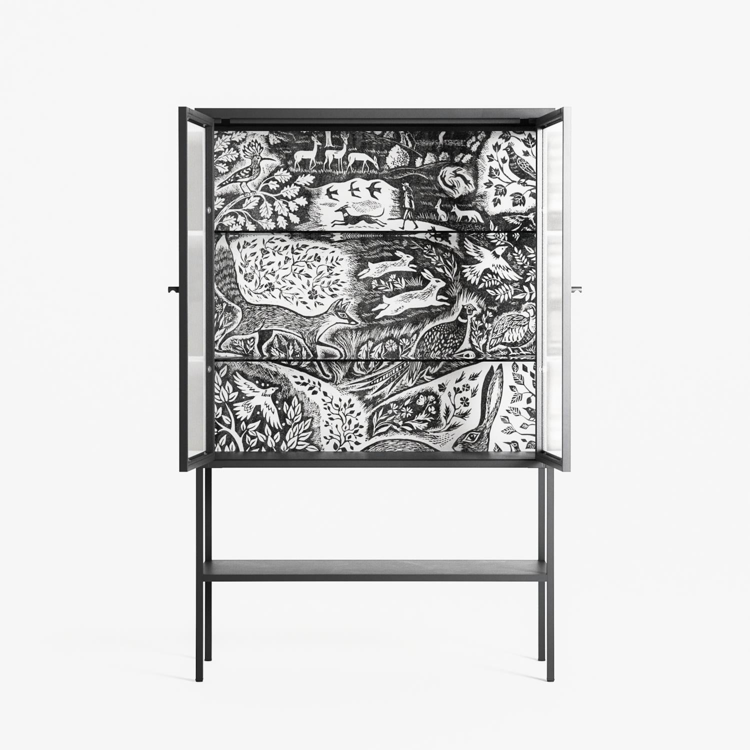 Flight Of Fancy - Loft Cabinet - Diana Catchpole - Antracite - Reeded glass