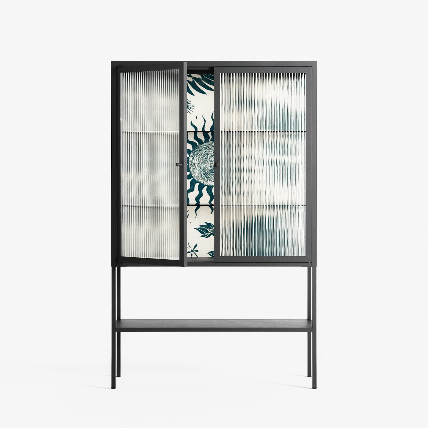 Ode to Summer 6 - Loft Cabinet - Diana Catchpole - Antracite - Reeded glass
