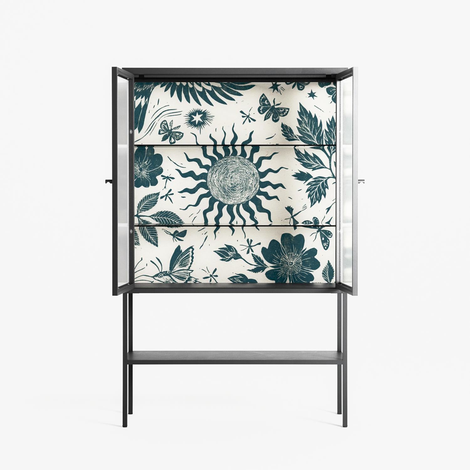 Ode to Summer 6 - Loft Cabinet - Diana Catchpole - Antracite - Reeded glass