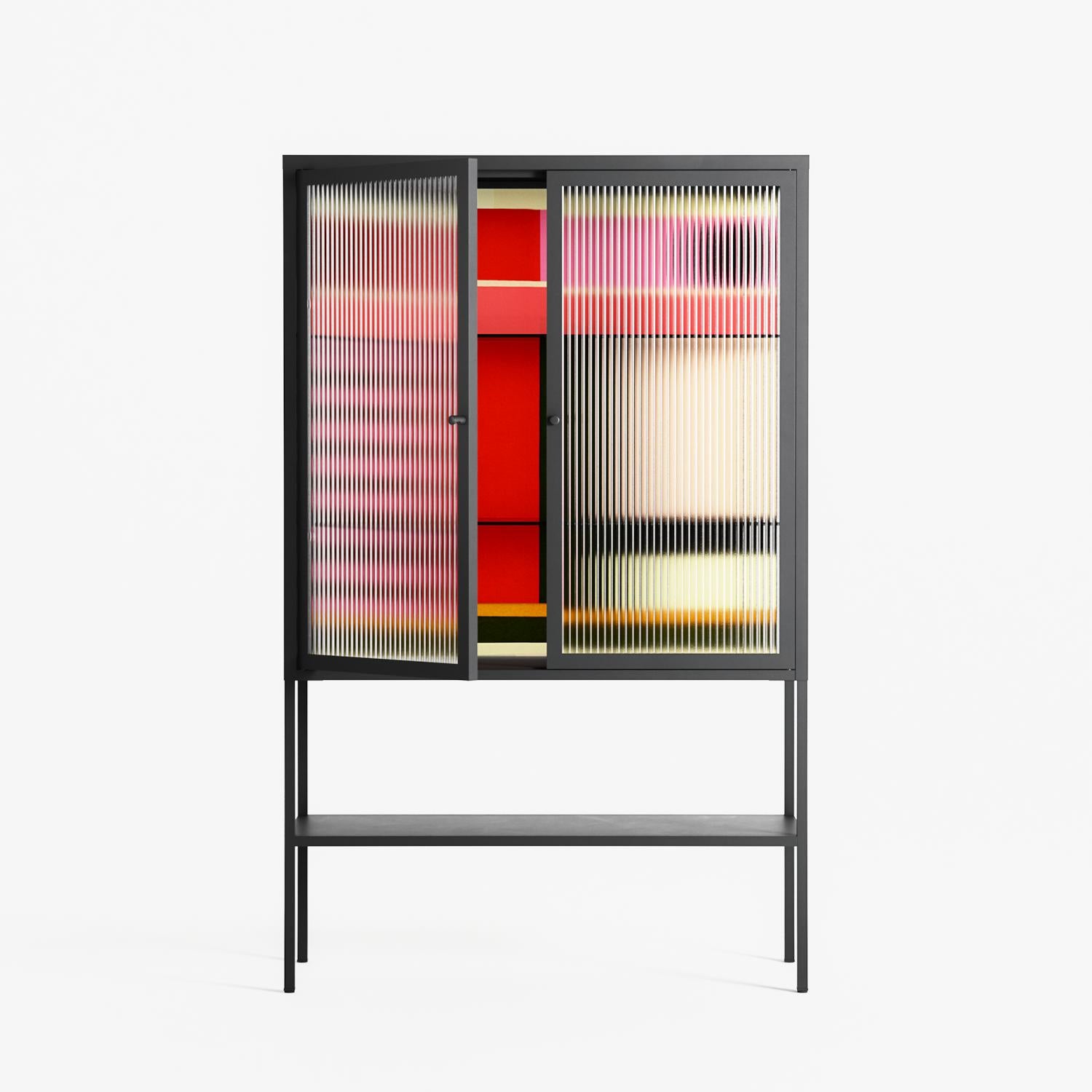 Harmonic - Loft Cabinet - Rikki Hewitt - Antracite - Reeded glass