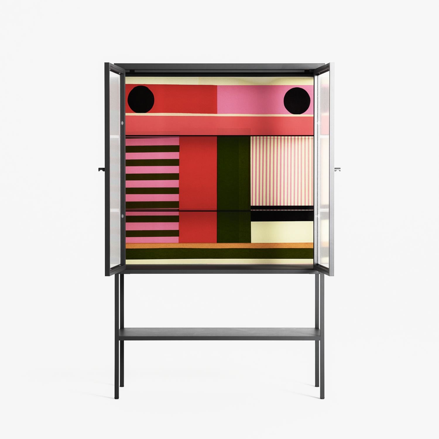 Harmonic - Loft Cabinet - Rikki Hewitt - Antracite - Reeded glass