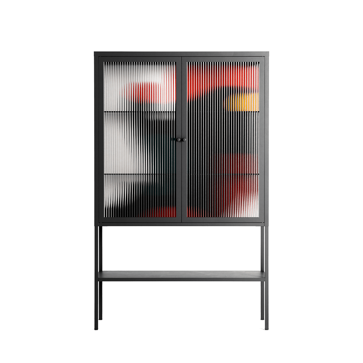 Plume - Loft Cabinet - Rikki Hewitt - Antracite - Reeded glass